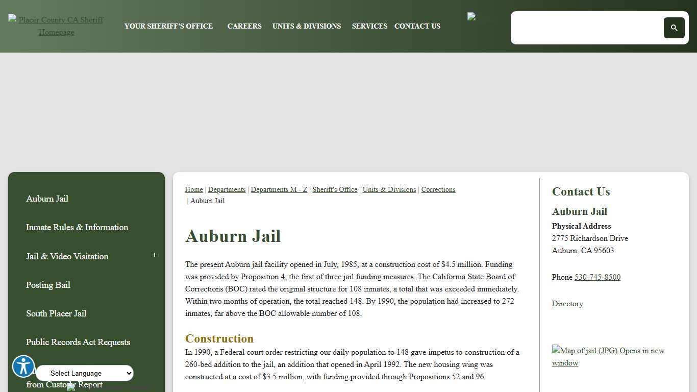 Auburn Jail | Placer County, CA